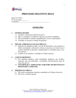 PROVAS &ndash; FACDO-dez2011-gev - Faculdade Cat&oacute;lica Dom Orione