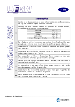 Qu&iacute;mica - Biologia - F&iacute;sica - Matem&aacute;tica - Ingl&ecirc;s - Comperve
