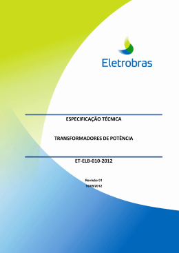 especifica&ccedil;&atilde;o t&eacute;cnica transformadores de pot&ecirc;ncia et-elb-010-2012
