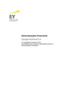 Demonstra&ccedil;&otilde;es Financeiras Hortigil Hortifruti S.A.