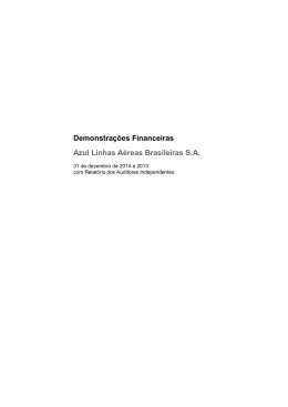 Demonstra&ccedil;&otilde;es Financeiras Azul Linhas A&eacute;reas Brasileiras S.A.