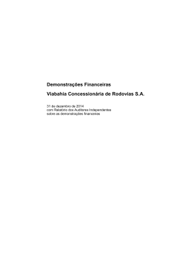 Demonstrações Financeiras Viabahia