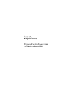 Demonstra&ccedil;&otilde;es financeiras - &Eacute;vora SA