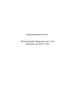 Demonstra&ccedil;&otilde;es Financeiras de 2014