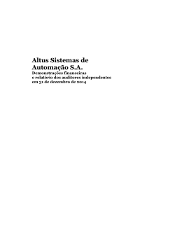 Demonstra&ccedil;&otilde;es Financeiras