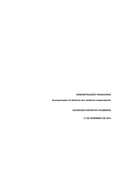 DEMONSTRA&Ccedil;&Otilde;ES FINANCEIRAS Acompanhadas do