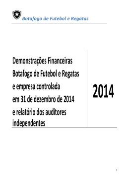 Demonstra&ccedil;&otilde;es Financeiras Botafogo de Futebol e Regatas e