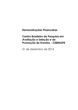 Demonstra&ccedil;&otilde;es Financeiras 2014 - CESPE / UnB