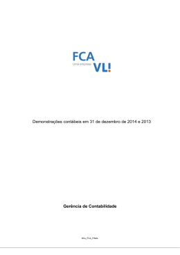 Demonstra&ccedil;&otilde;es cont&aacute;beis em 31 de dezembro de 2014 e 2013