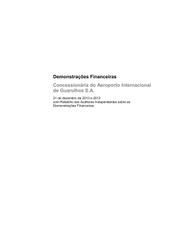 Demonstra&ccedil;&otilde;es Financeiras