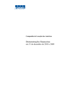 Demonstra&ccedil;&otilde;es financeiras