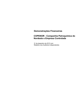 Demonstra&ccedil;&otilde;es Financeiras