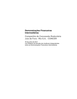 Demonstrações Financeiras Intermediárias Junho 2013 Concer