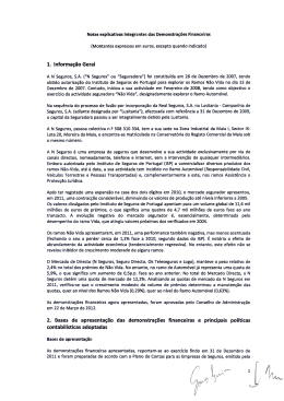 Anexo &agrave;s Demonstra&ccedil;&otilde;es Financeiras 2011
