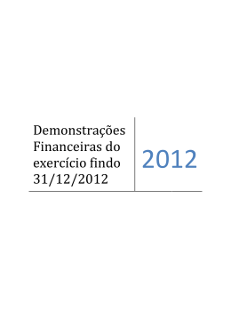 Demonstra&ccedil;&otilde;es Financeiras do exerc&iacute;cio findo 31/12/2012