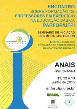 0 Anais do Encontro sobre Forma&ccedil;&atilde;o de Professores em