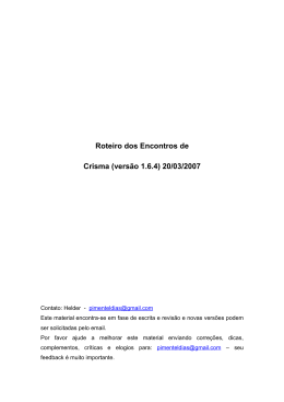 Roteiro dos Encontros de Crisma (vers&atilde;o 1.6.4)