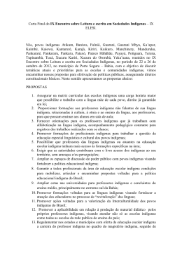 Carta Final do IX Encontro sobre Leitura e escrita em Sociedades