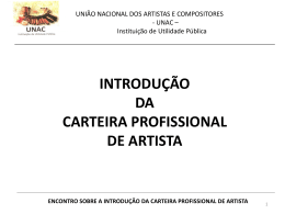 APRESENTA&Ccedil;&Atilde;O A CARTEIRA