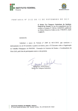 retifica a portaria nº 2089