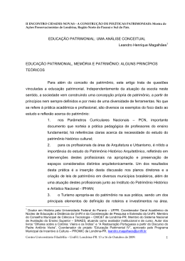 1 EDUCA&Ccedil;&Atilde;O PATRIMONIAL: UMA AN&Aacute;LISE
