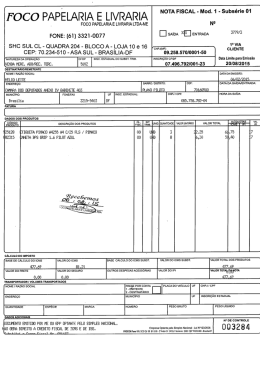 FOC0 PAP E LAR IA E LIVRARIA NOTA FISCAL ` Mw` 1 `Subséﬂe 01