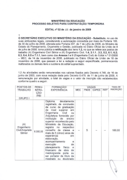 Retifica&ccedil;&atilde;o do Edital de Abertura
