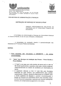 Instru&ccedil;&atilde;o de Servi&ccedil;o N&ordm;003/2012 - PRAf