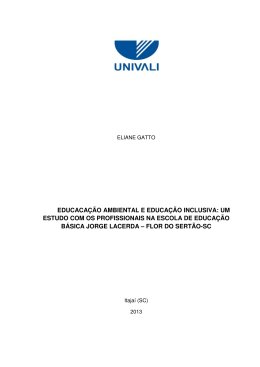 educaca&ccedil;&atilde;o ambiental e educa&ccedil;&atilde;o inclusiva: um estudo