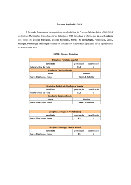 Resultado final do Processo Seletivo, Edital n&ordm;