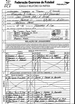 sÚMULA - Federação Cearense de Futebol