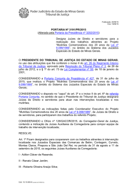 Portaria da Presid&ecirc;ncia n&ordm; 3.191 - Tribunal de Justi&ccedil;a de Minas Gerais