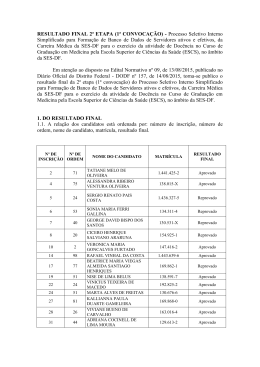 RESULTADO FINAL 2ª ETAPA (1ª CONVOCAÇÃO)