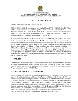 EDITAL DE CONVOCAÇÃO Processo Administrativo nº 08657