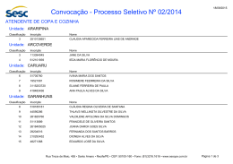 Convocação - Processo Seletivo Nº 02/2014