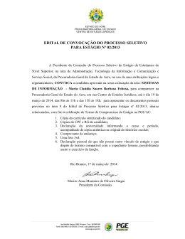 edital de convocação do processo seletivo para estágio nº 02/2013