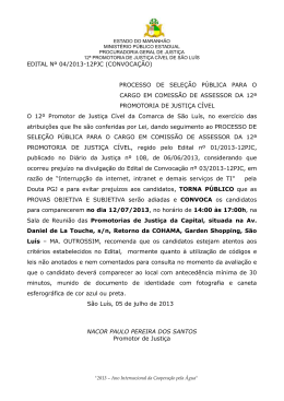 EDITAL Nº 04/2013-12PJC (CONVOCAÇÃO) PROCESSO DE