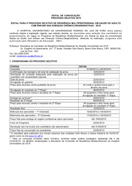 EDITAL DE CONVOCA&Ccedil;&Atilde;O PROCESSO SELETIVO