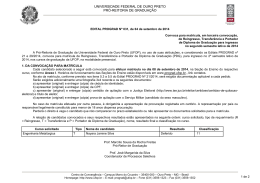 EDITAL PROGRAD Nº 031- 3ª Convocação Processo de