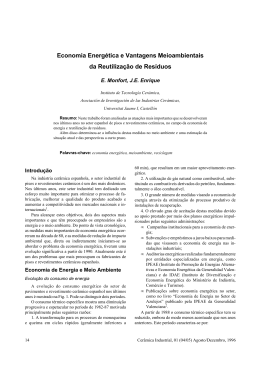 Economia Energ&eacute;tica e Vantagens Meioambientais da Reutiliza&ccedil;&atilde;o