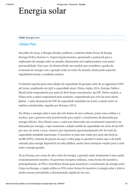 Energia solar - Economia