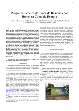 Programa Ecoelce de Troca de Res&iacute;duos por B&ocirc;nus na