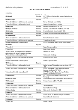 Lista de Ju&iacute;zes do interior - Tribunal de Justi&ccedil;a de Minas Gerais