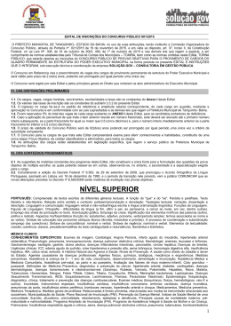 EDITAL PREFEITURA MUNICIPAL DE OLINDINA