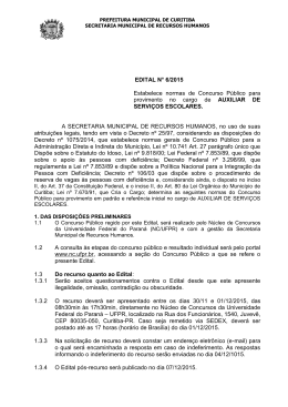 Edital n&deg; 6/2015 - NC- UFPR - Universidade Federal do Paran&aacute;