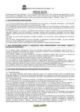 Edital 01/2012 - Rumo Certo - Servi&ccedil;os e Assessoria Ltda