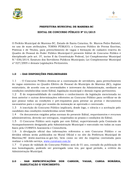 PREFEITURA MUNICIPAL DE MAREMA-SC EDITAL DE