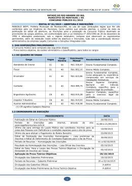 Edital nº. 01/2015 - Prefeitura Municipal de Montauri/RS