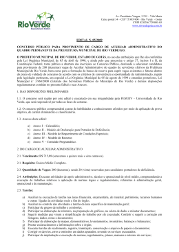 edital n. 05/2009 concurso p&uacute;blico para provimento de cargo de