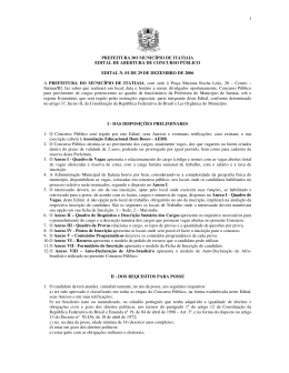 Edital 01 Concurso Itatiaia